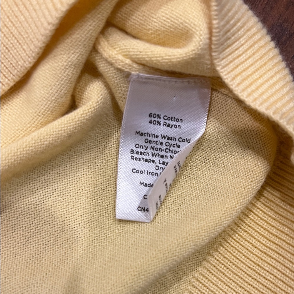 Talbots Pastel Lightweight Pastel Yellow Button-Down 3/4 Sleeve Cardigan Size XL - Picture 6 of 9